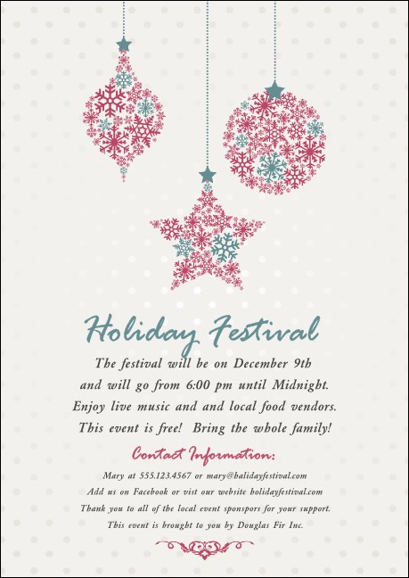 Snowflake Ornament Postcard Mailer Product Front
