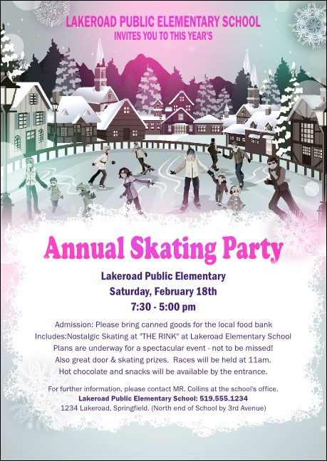 Skating Party Postcard Mailer