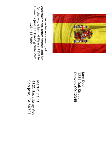 Spanish Flag Postcard Mailer Product Back