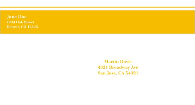 Yellow Stripe #6 1/2 Envelope Product Front