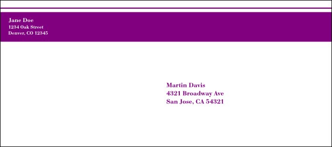 Purple Stripe #9 Envelope