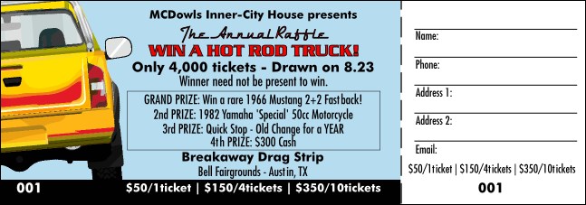 Dream Truck Raffle Ticket Product Front