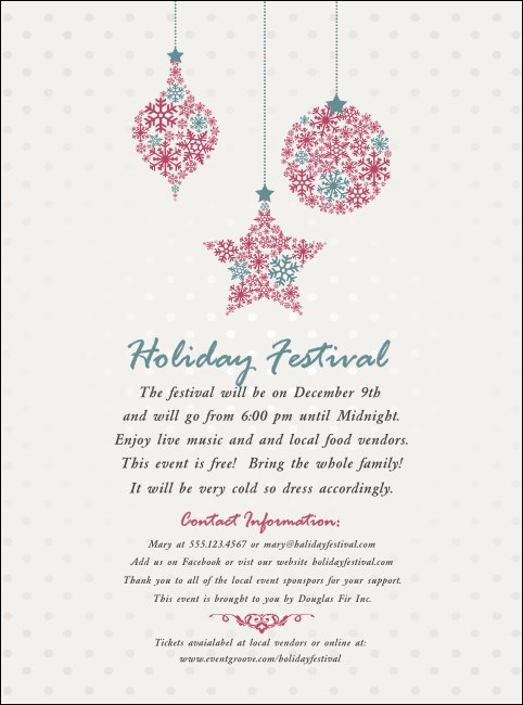 Snowflake Ornament Flyer Product Front