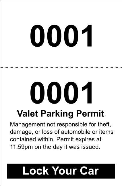 Valet Ticket