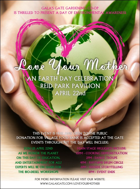 Earth Day Heart Flyer Product Front