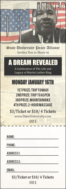 Martin Luther King Jr. Raffle Ticket Product Front