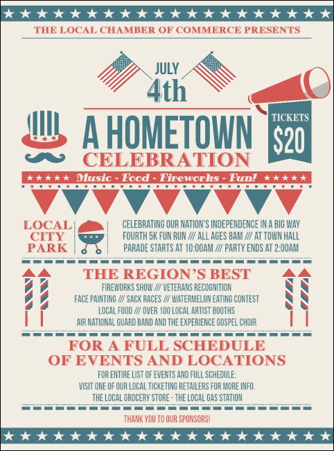 Fourth of July Hometown Flyer Product Front
