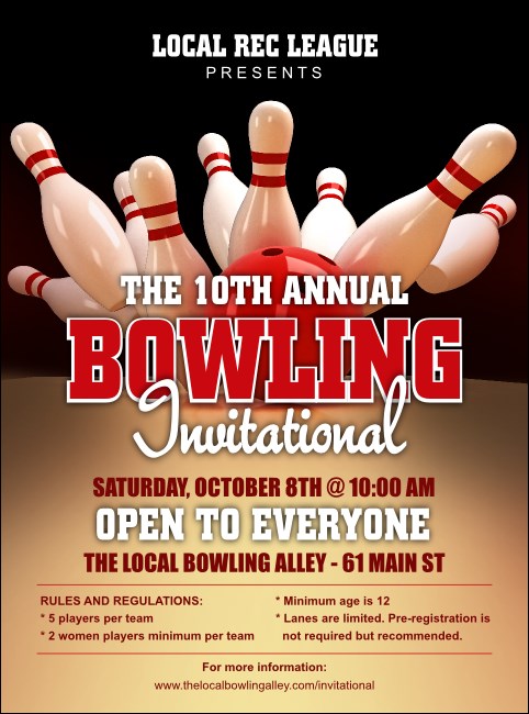 Bowling League Flyer Product Front