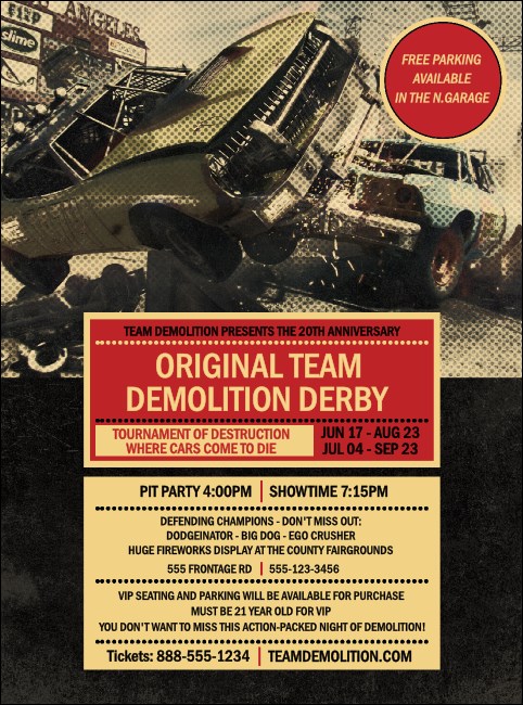 Demolition Derby Flyer Product Front