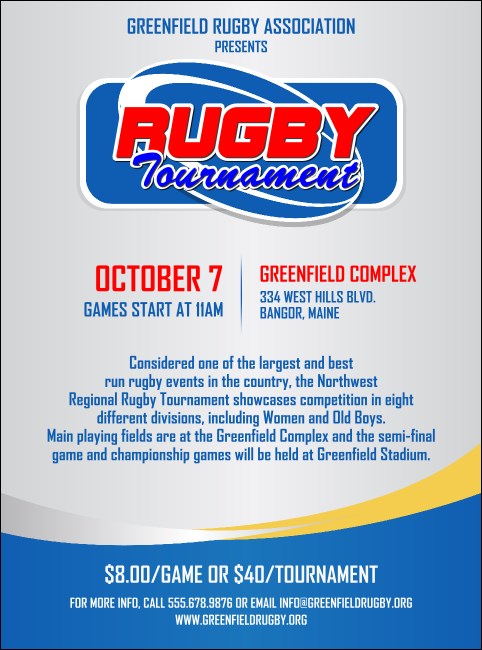 Rugby Tournament 2 Flyer