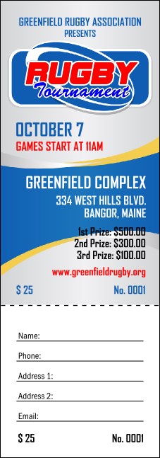 Rugby Tournament 2 Raffle Ticket