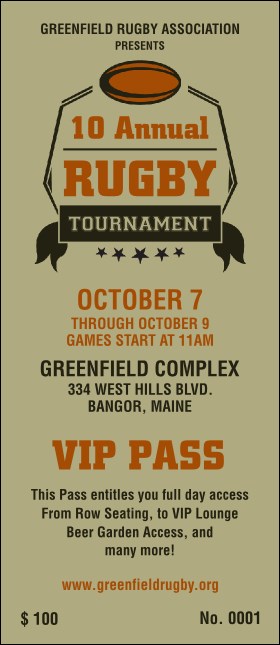 Rugby Tournament VIP Pass