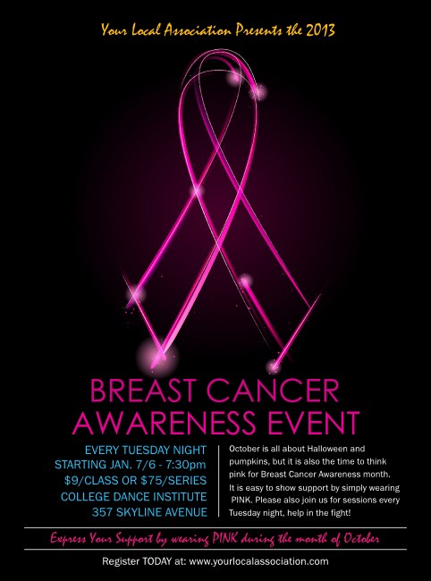 Breast Cancer Ribbon Sparkle Flyer Product Front