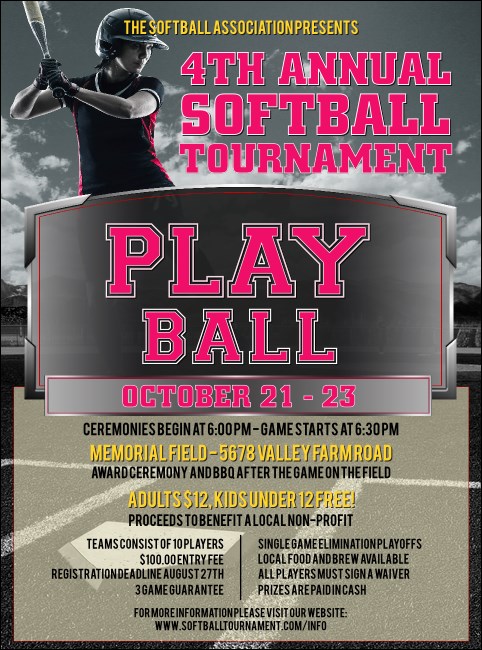 Softball Challenge Flyer Product Front