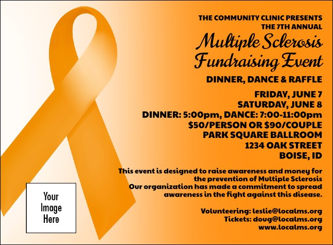 Orange Ribbon Invitation