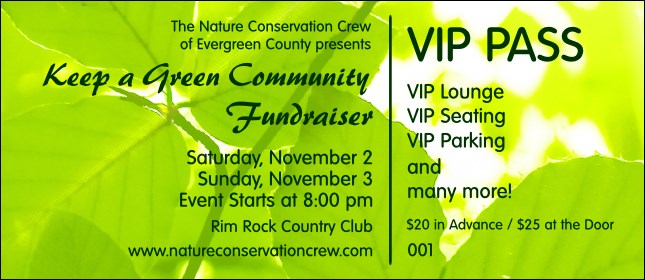 Nature Series - Green Leaves VIP Pass Product Front