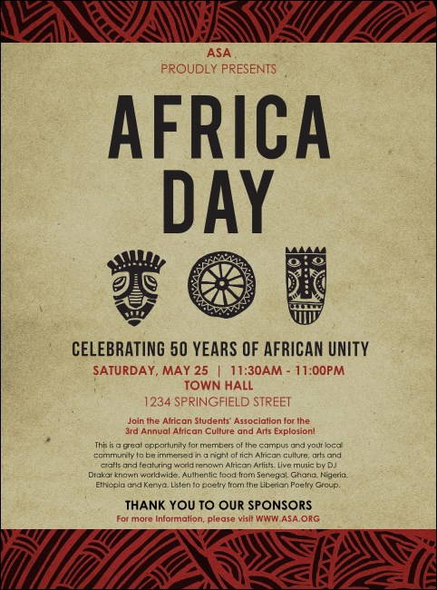 African Theme Flyer Product Front