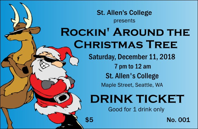 Cool Christmas Drink Ticket