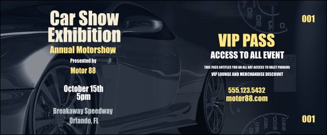 Car Show Speed Dial VIP Pass