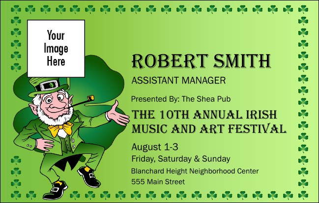 St Patrick's Day VIP Event Colored Badge Medium Product Front