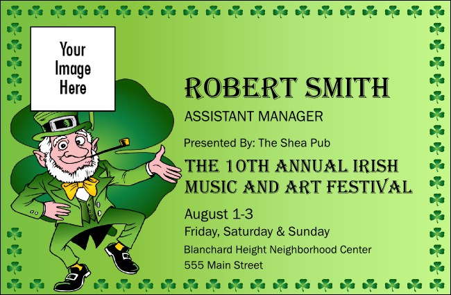 St Patrick's Day VIP Event Colored Badge Small Product Front