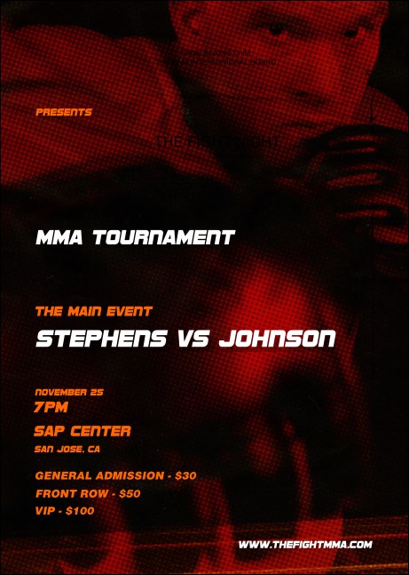 MMA The Fight Night Postcard Mailer