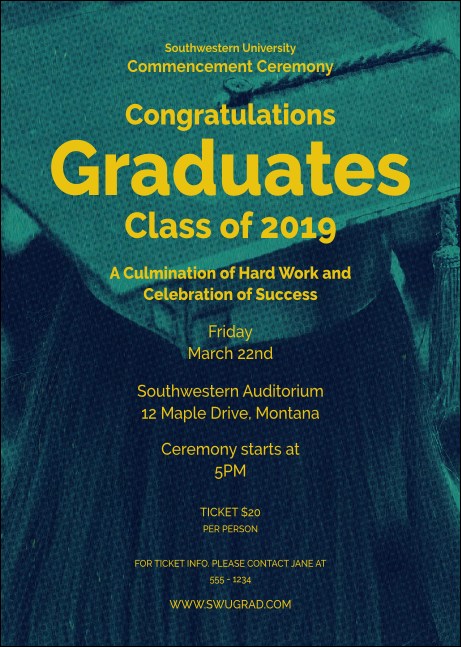 Graduation - Blue and Yellow Club Flyer