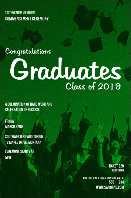 Graduation - Green Poster Product Front