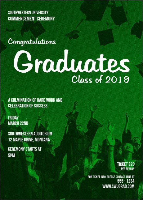 Graduation - Green Club Flyer Product Front