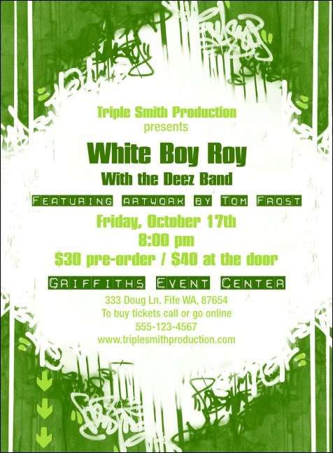 Hip Hop Green Invitation Product Front