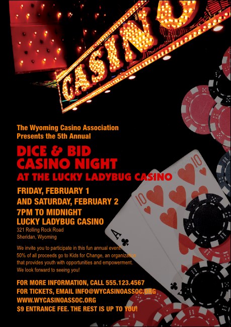 Casino Night Postcard Product Front