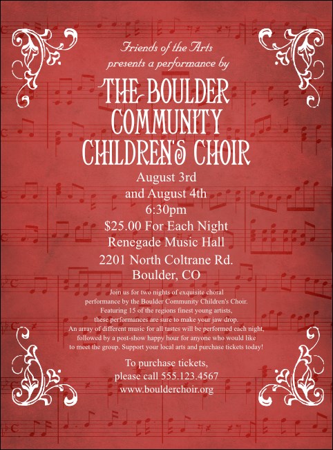 Choral Flyer Product Front