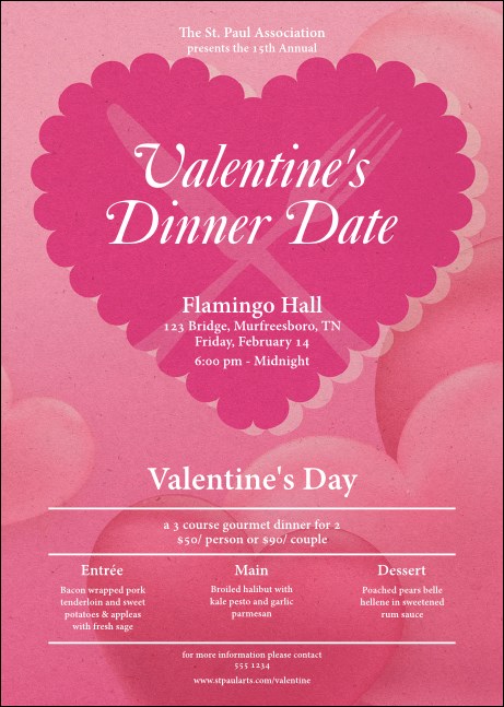 Valentine's Dinner Date  Postcard
