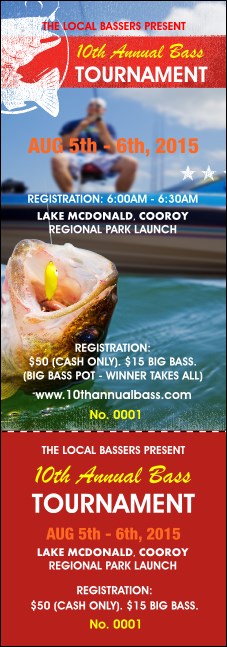 Bass Fishing Tournament Event Ticket