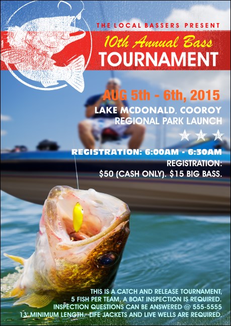 Bass Fishing Tournament Postcard Product Front