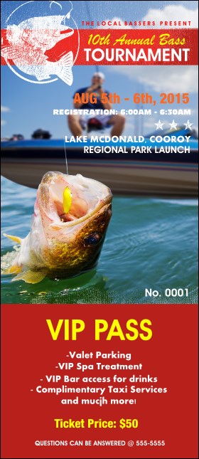 Bass Fishing Tournament VIP Pass Product Front