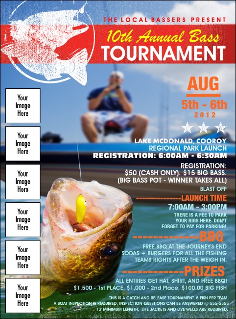 Bass Fishing Tournament Image Flyer Product Front