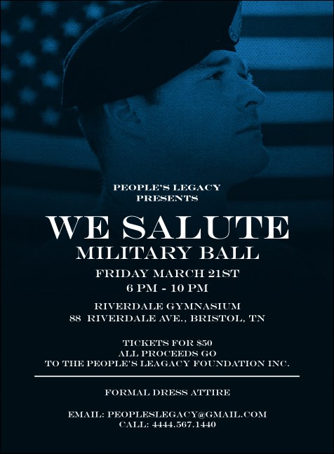 Military Ball - The Salute Invitation Product Front