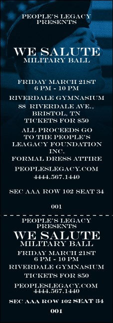 Military Ball - The Salute Reserved Event Ticket Product Front