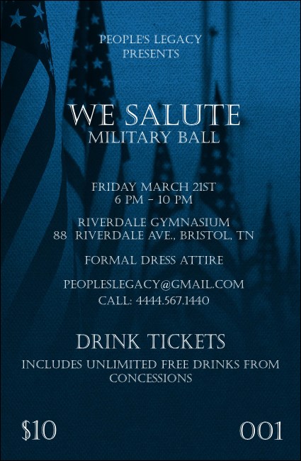 Military Ball - US Flags Drink Ticket