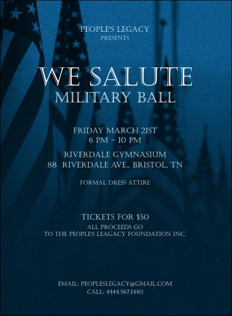 Military Ball - US Flags Invitation