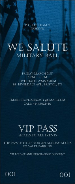 Military Ball - US Flags VIP Pass Product Front