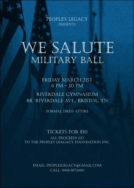 Military Ball - US Flags Postcard Product Front