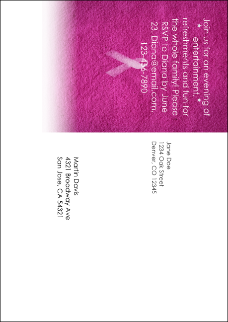 Breast Cancer Pink Ribbon Postcard Mailer Product Back