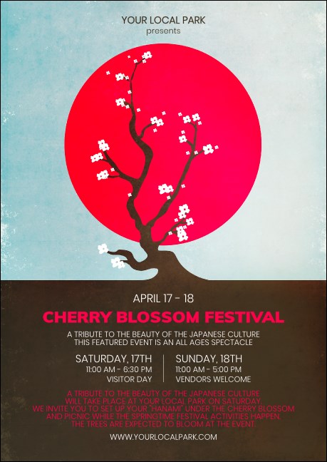 Cherry Blossom Circle Postcard Mailer