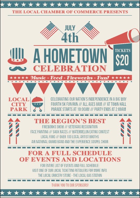 Fourth of July Hometown Postcard Mailer