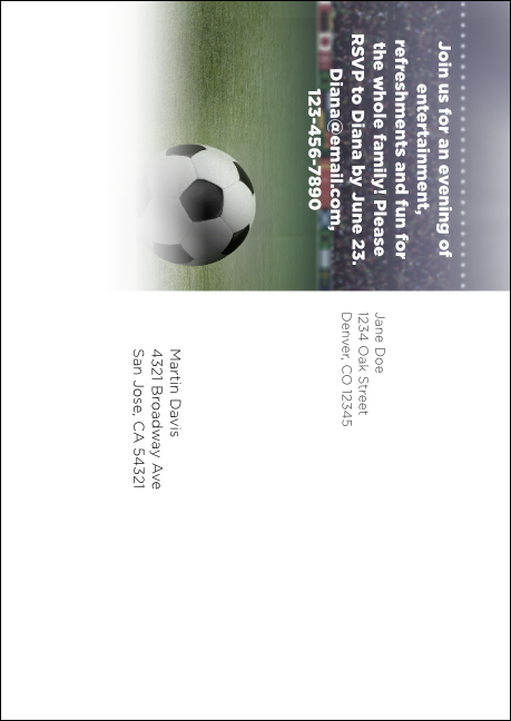 Soccer Stadium Postcard Mailer Product Back