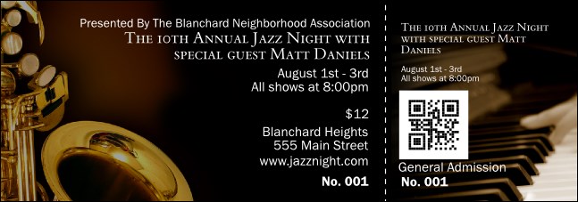 Jazz Event Ticket Product Front