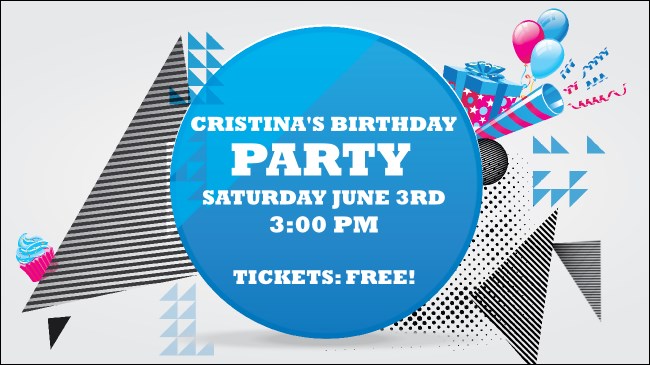 Birthday Geometric Facebook Event Cover