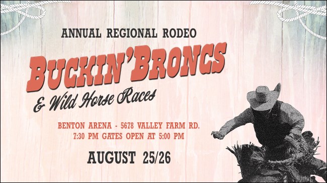 Bucking Bronco Rodeo Facebook Event Cover